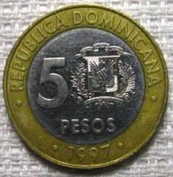 5 песо 1997г.