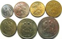 Набор монет 2008 г.(М) (1 коп.+5 коп.+10 коп.+50 коп.+1 руб.+2 руб.+5 руб.)