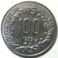 100 песо 1989 год