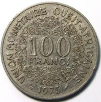 100 франков 1975 год