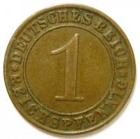 1 Рейхспфенниг 1925 год.