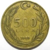 500 Лир 1989 год.
