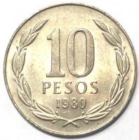 10 Песо 1980 год.
