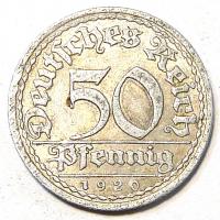 50 Пфеннигов 1920 год. Германия