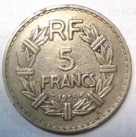 5 Франков 1935 год. Франция